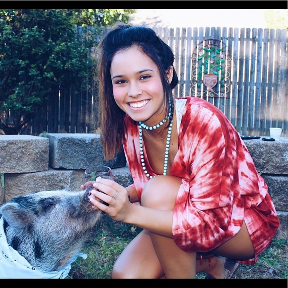 Orange tie dye romper - Picture 3 of 4